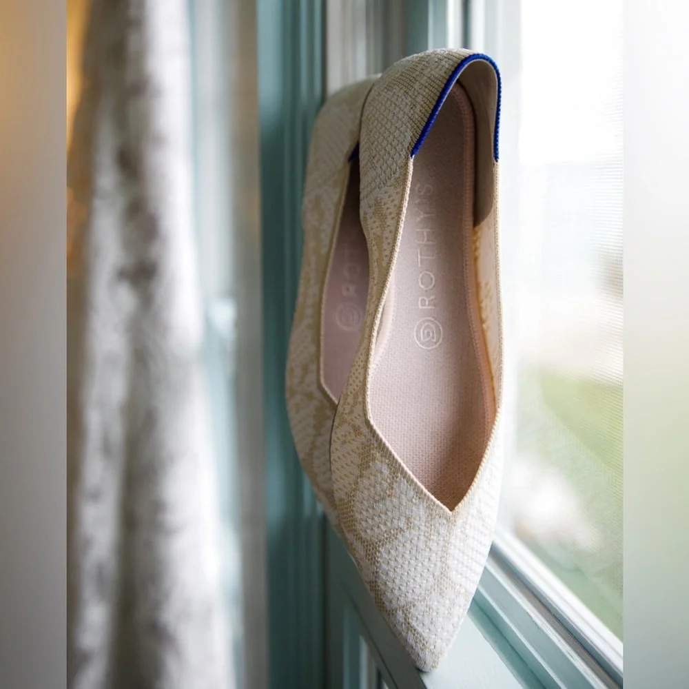 Rothy's Women’s The Point Lace Wedding Flats Slip on
